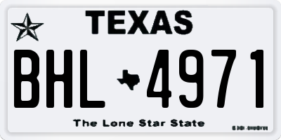 TX license plate BHL4971