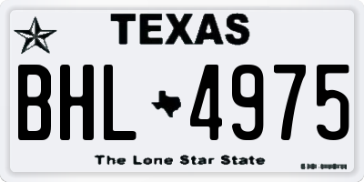 TX license plate BHL4975
