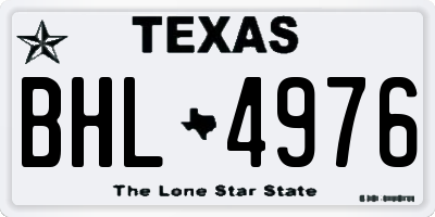 TX license plate BHL4976