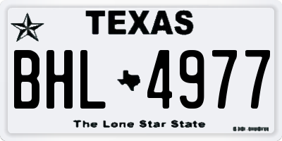 TX license plate BHL4977