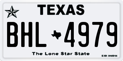 TX license plate BHL4979