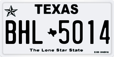 TX license plate BHL5014