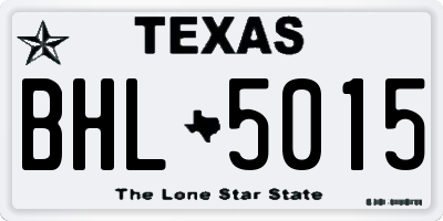 TX license plate BHL5015