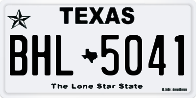 TX license plate BHL5041