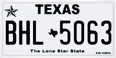 TX license plate BHL5063