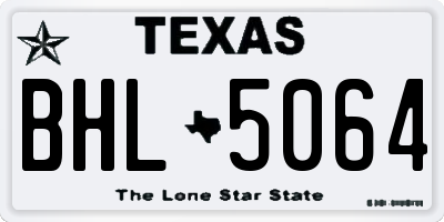 TX license plate BHL5064