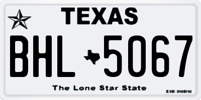 TX license plate BHL5067