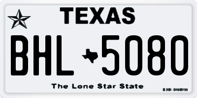 TX license plate BHL5080