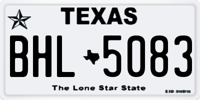 TX license plate BHL5083