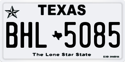 TX license plate BHL5085
