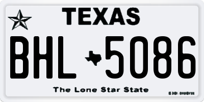 TX license plate BHL5086