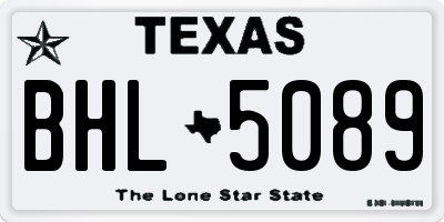 TX license plate BHL5089