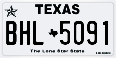 TX license plate BHL5091