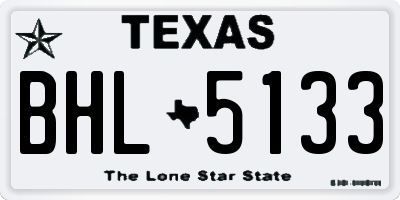 TX license plate BHL5133