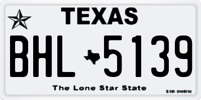 TX license plate BHL5139