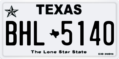 TX license plate BHL5140