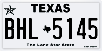 TX license plate BHL5145