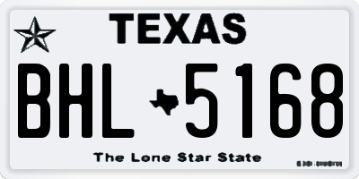 TX license plate BHL5168