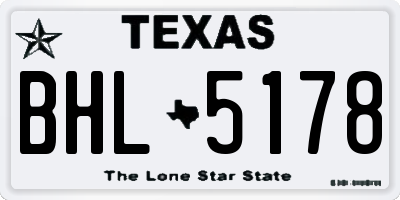 TX license plate BHL5178