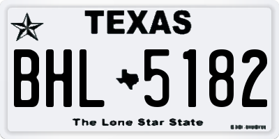 TX license plate BHL5182