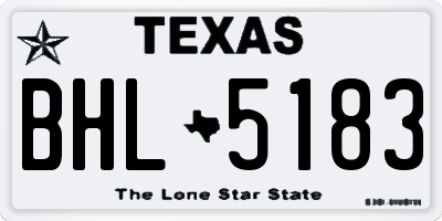 TX license plate BHL5183