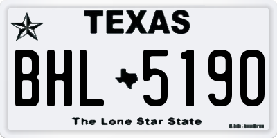 TX license plate BHL5190