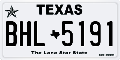 TX license plate BHL5191