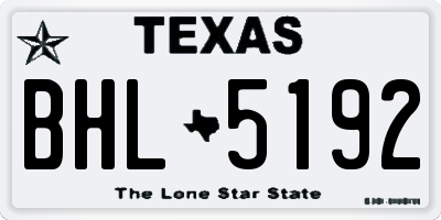 TX license plate BHL5192