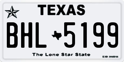 TX license plate BHL5199