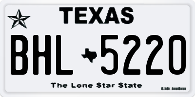 TX license plate BHL5220