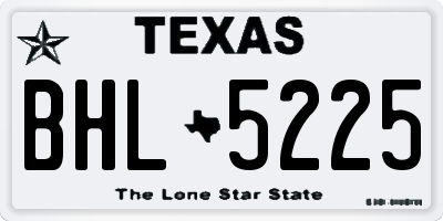 TX license plate BHL5225