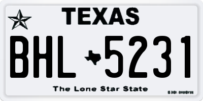 TX license plate BHL5231