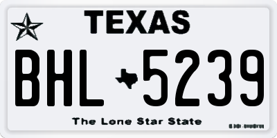 TX license plate BHL5239