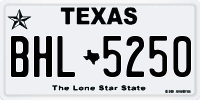 TX license plate BHL5250
