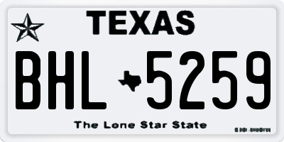 TX license plate BHL5259