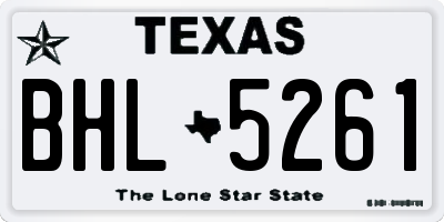 TX license plate BHL5261