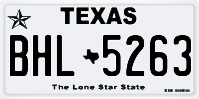 TX license plate BHL5263