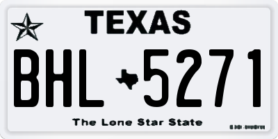 TX license plate BHL5271