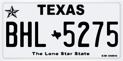 TX license plate BHL5275