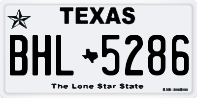 TX license plate BHL5286