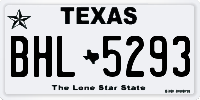 TX license plate BHL5293