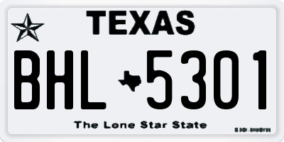 TX license plate BHL5301
