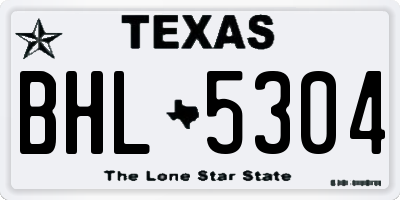 TX license plate BHL5304