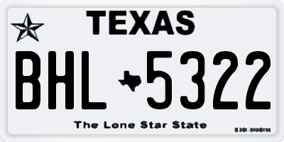 TX license plate BHL5322