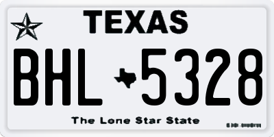 TX license plate BHL5328