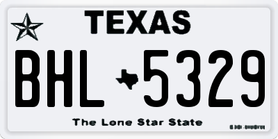 TX license plate BHL5329