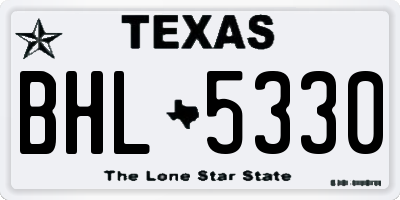TX license plate BHL5330