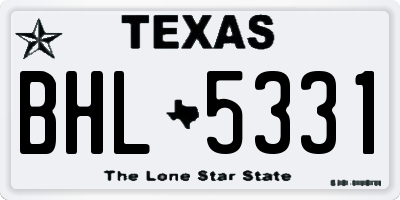 TX license plate BHL5331