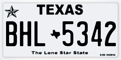 TX license plate BHL5342