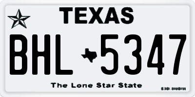 TX license plate BHL5347